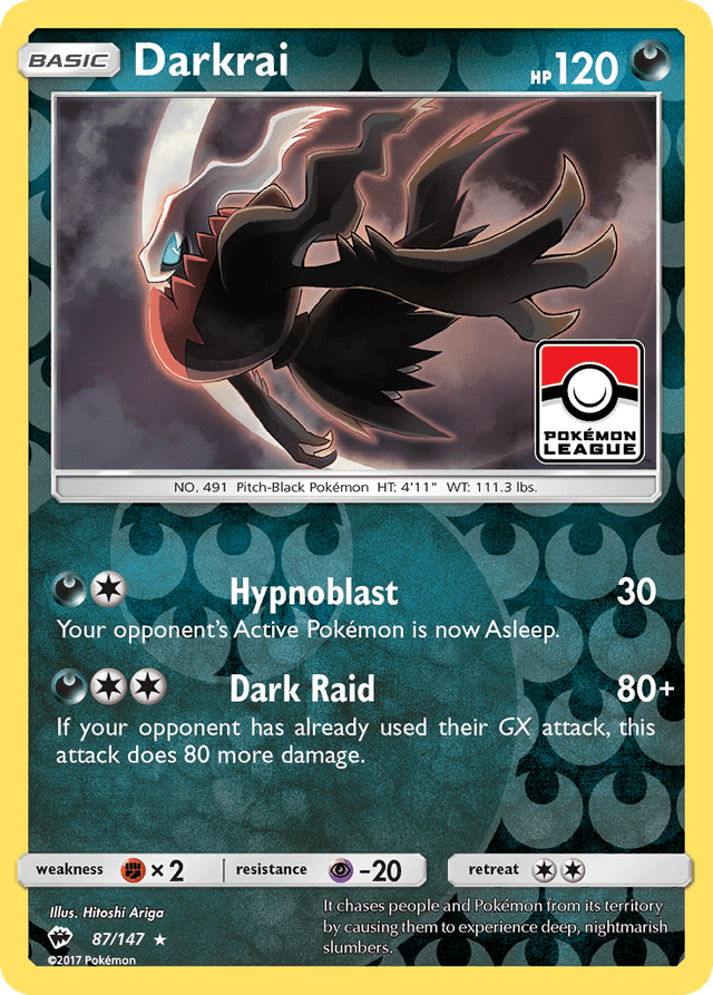 Carta Darkrai 87/147 do set Burning Shadows — Pokémon TCG | Bynx