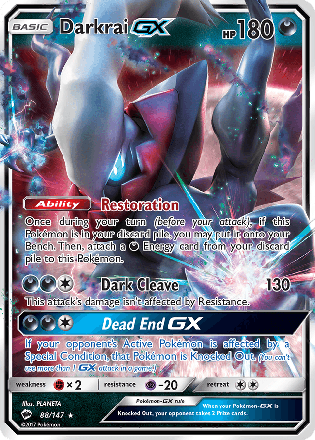 Carta Darkrai-GX 88/147 do set Burning Shadows — Pokémon TCG | Bynx