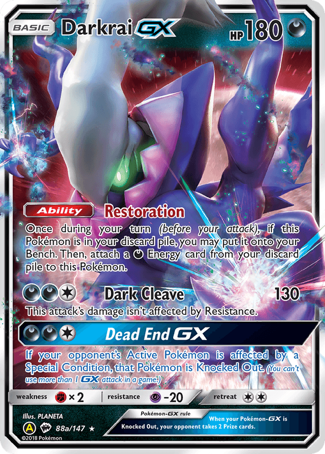 Carta Darkrai-GX 88a/147 do set Burning Shadows — Pokémon TCG | Bynx