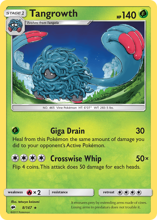 Carta Tangrowth 8/147 do set Burning Shadows — Pokémon TCG | Bynx