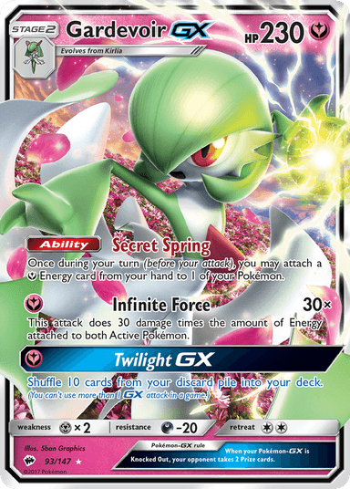 Carta Gardevoir-GX 93/147 do set Burning Shadows — Pokémon TCG | Bynx