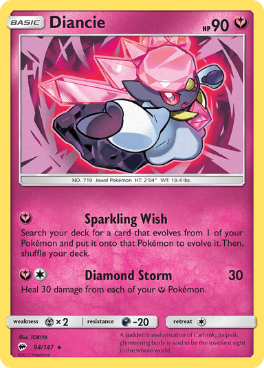 Carta Diancie 94/147 do set Burning Shadows — Pokémon TCG | Bynx