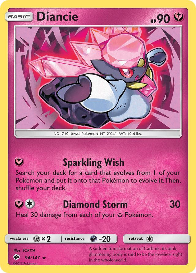 Carta Diancie 94/147 do set Burning Shadows — Pokémon TCG | Bynx