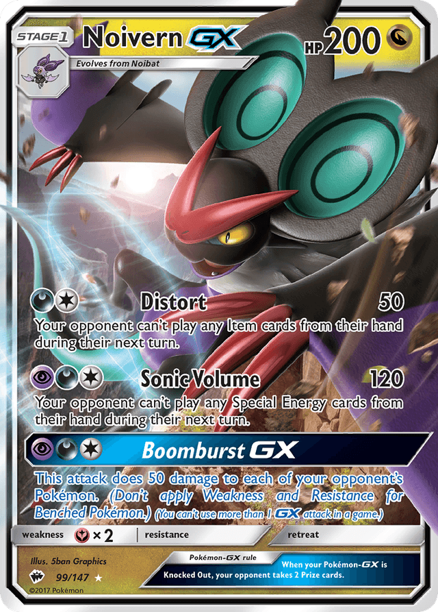 Carta Noivern-GX 99/147 do set Burning Shadows — Pokémon TCG | Bynx