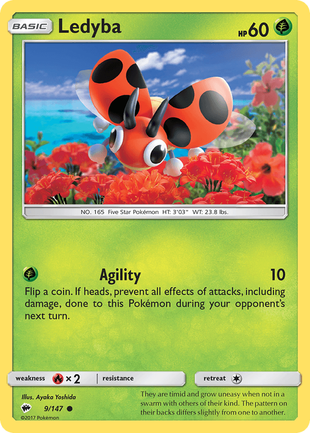 Carta Ledyba 9/147 do set Burning Shadows — Pokémon TCG | Bynx