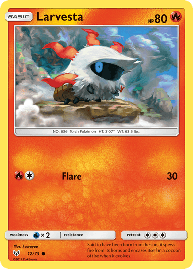 Carta Larvesta 12/73 do set Shining Legends — Pokémon TCG | Bynx