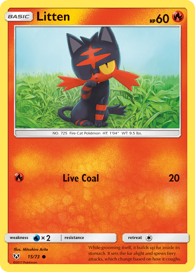 Carta Litten 15/73 do set Shining Legends — Pokémon TCG | Bynx