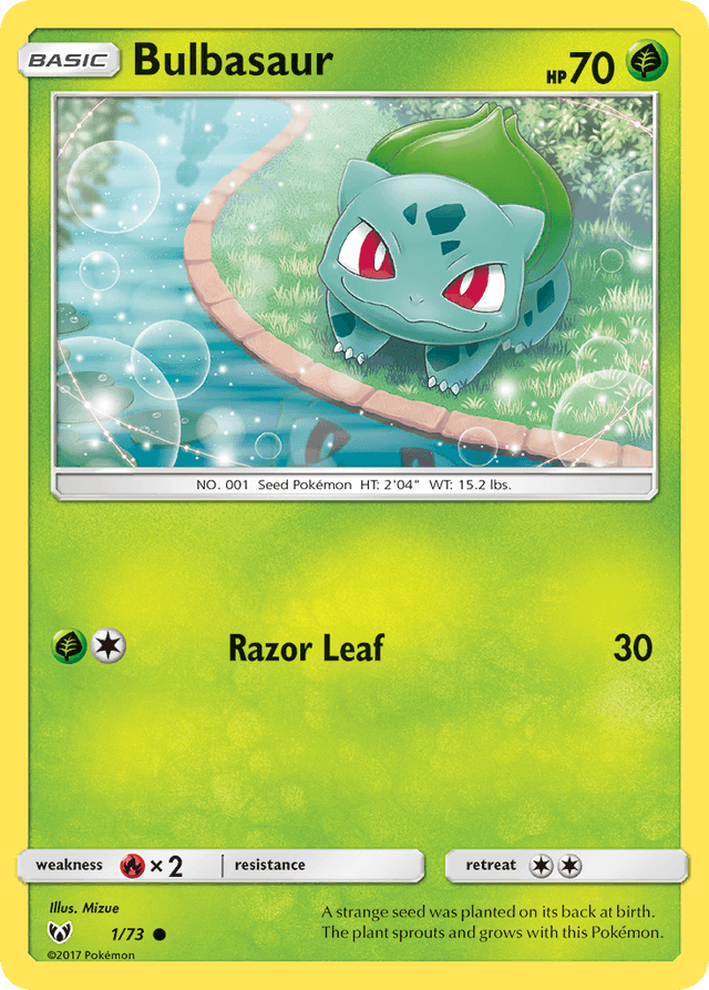Carta Bulbasaur 1/73 do set Shining Legends — Pokémon TCG | Bynx
