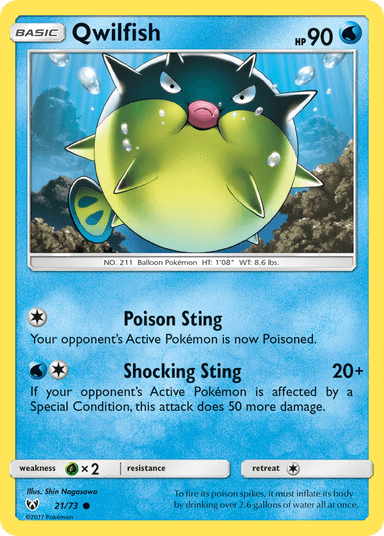 Carta Qwilfish 21/73 do set Shining Legends — Pokémon TCG | Bynx