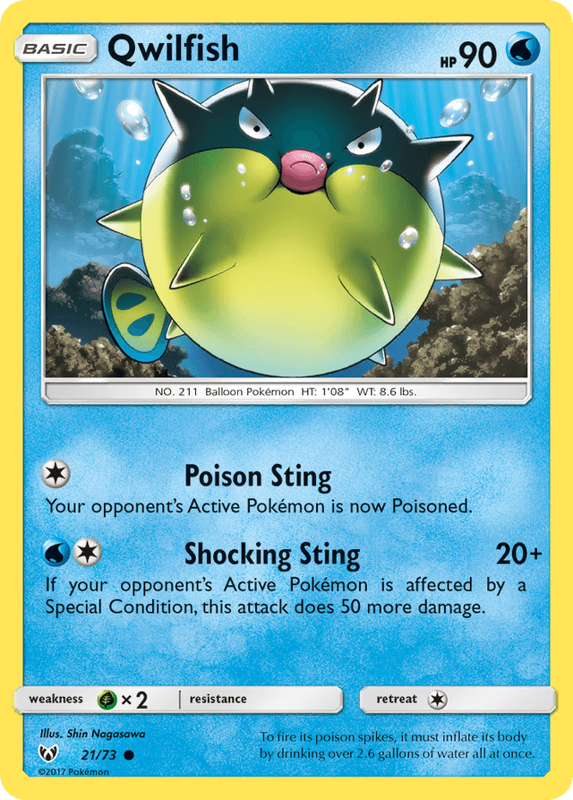 Carta Qwilfish 21/73 do set Shining Legends — Pokémon TCG | Bynx
