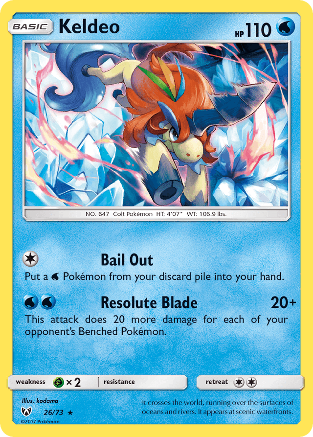 Carta Keldeo 26/73 do set Shining Legends — Pokémon TCG | Bynx