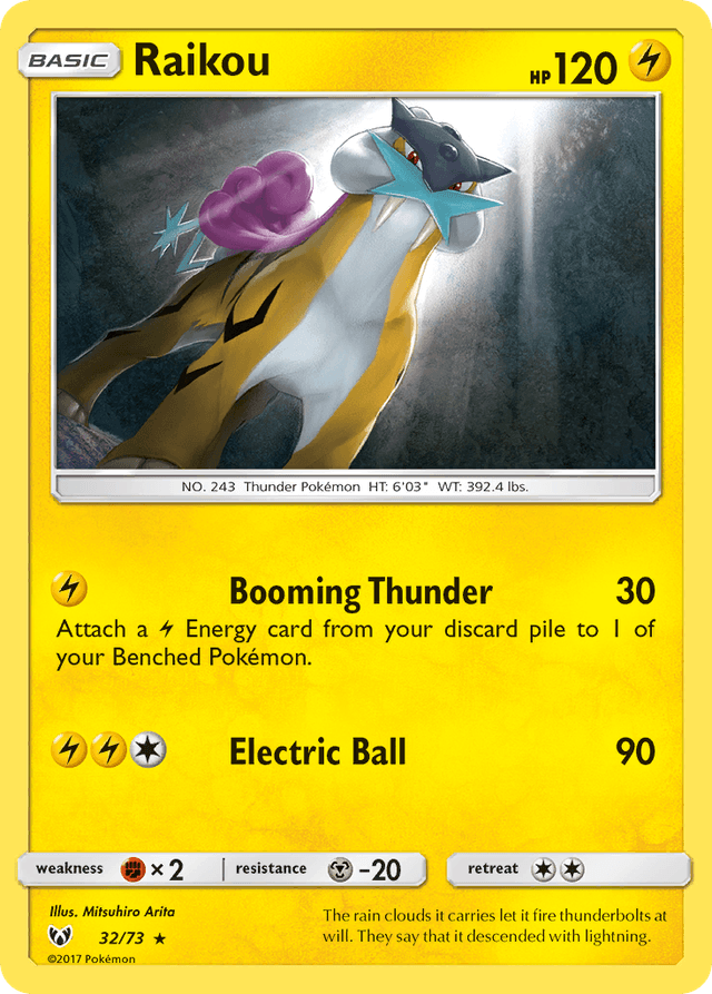 Carta Raikou 32/73 do set Shining Legends — Pokémon TCG | Bynx