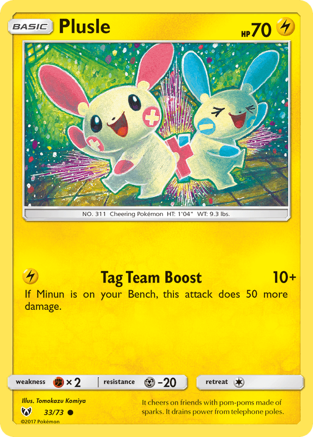 Carta Plusle 33/73 do set Shining Legends — Pokémon TCG | Bynx