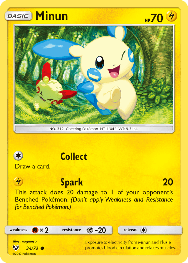 Carta Minun 34/73 do set Shining Legends — Pokémon TCG | Bynx