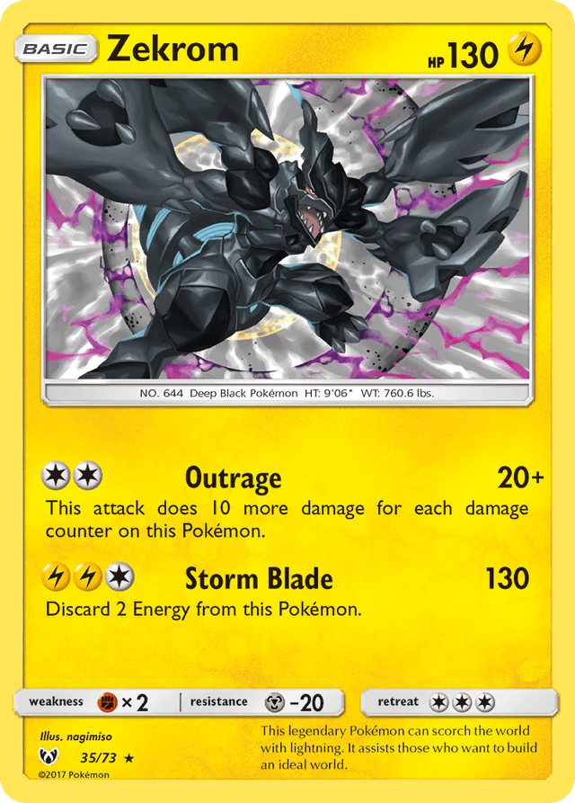 Carta Zekrom 35/73 do set Shining Legends — Pokémon TCG | Bynx