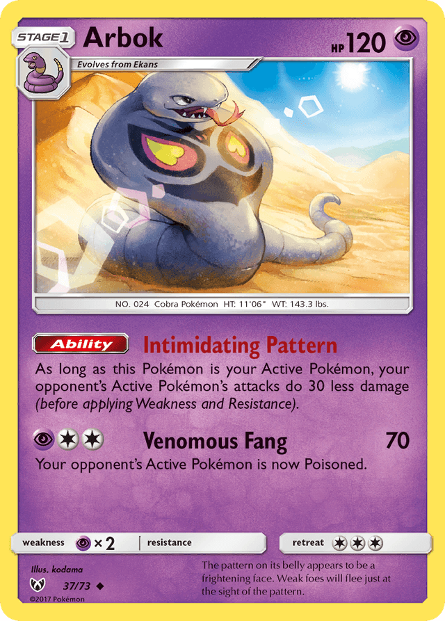 Carta Arbok 37/73 do set Shining Legends — Pokémon TCG | Bynx