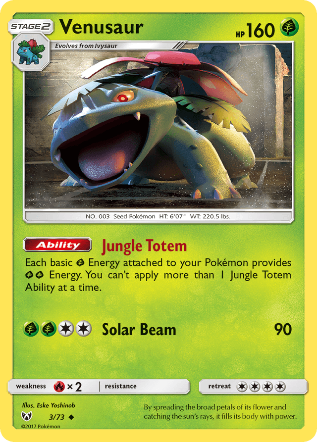 Carta Venusaur 3/73 do set Shining Legends — Pokémon TCG | Bynx