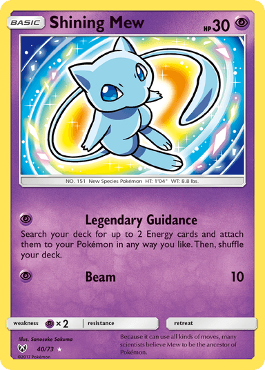 Carta Shining Mew 40/73 do set Shining Legends — Pokémon TCG | Bynx