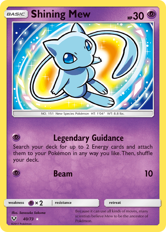 Carta Shining Mew 40/73 do set Shining Legends — Pokémon TCG | Bynx
