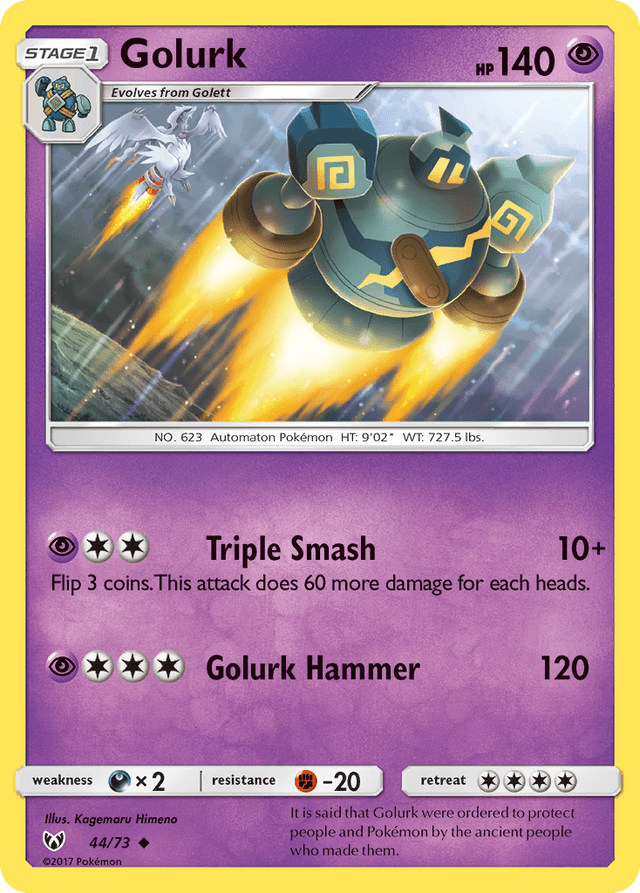 Carta Golurk 44/73 do set Shining Legends — Pokémon TCG | Bynx