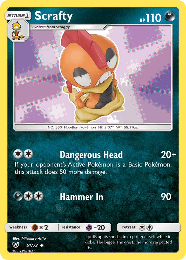 Carta Scrafty 51/73 do set Shining Legends — Pokémon TCG | Bynx