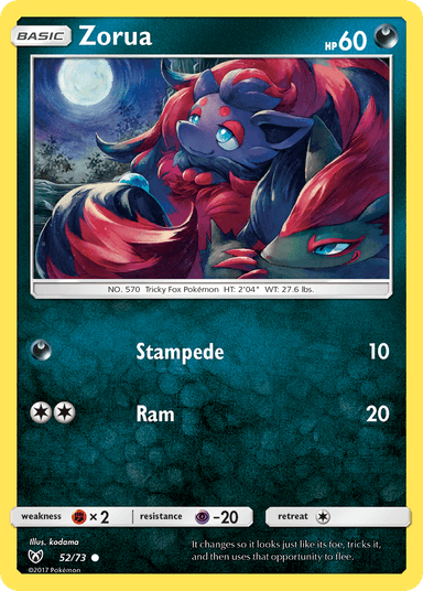 Carta Zorua 52/73 do set Shining Legends — Pokémon TCG | Bynx