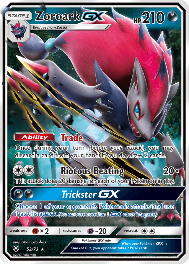 Carta Zoroark-GX 53/73 do set Shining Legends — Pokémon TCG | Bynx