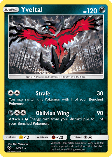 Carta Yveltal 54/73 do set Shining Legends — Pokémon TCG | Bynx