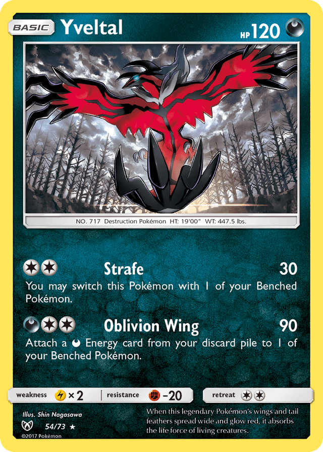 Carta Yveltal 54/73 do set Shining Legends — Pokémon TCG | Bynx