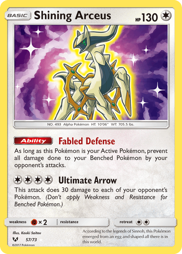 Carta Shining Arceus 57/73 do set Shining Legends — Pokémon TCG | Bynx