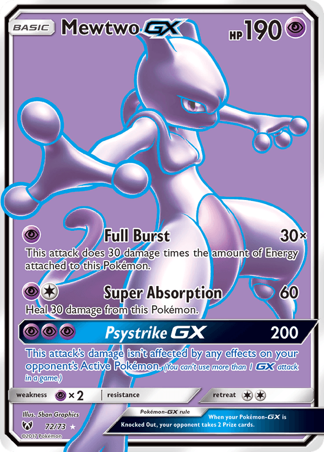 Carta Mewtwo-GX 72/73 do set Shining Legends — Pokémon TCG | Bynx
