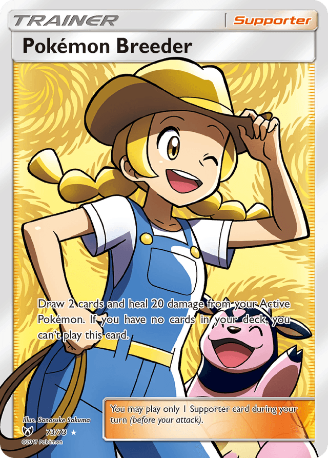 Carta Pokémon Breeder 73/73 do set Shining Legends — Pokémon TCG | Bynx