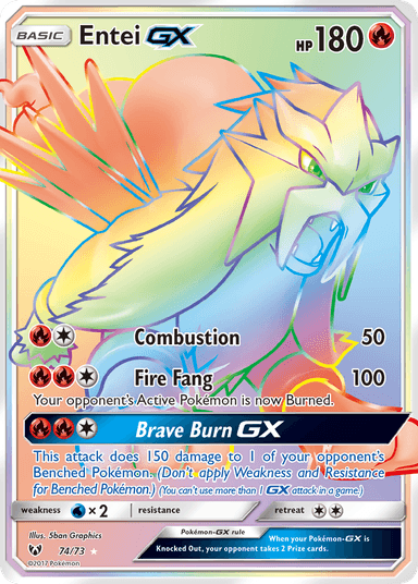 Carta Entei-GX 74/73 do set Shining Legends — Pokémon TCG | Bynx