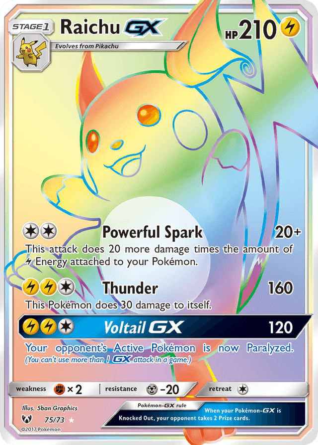 Carta Raichu-GX 75/73 do set Shining Legends — Pokémon TCG | Bynx