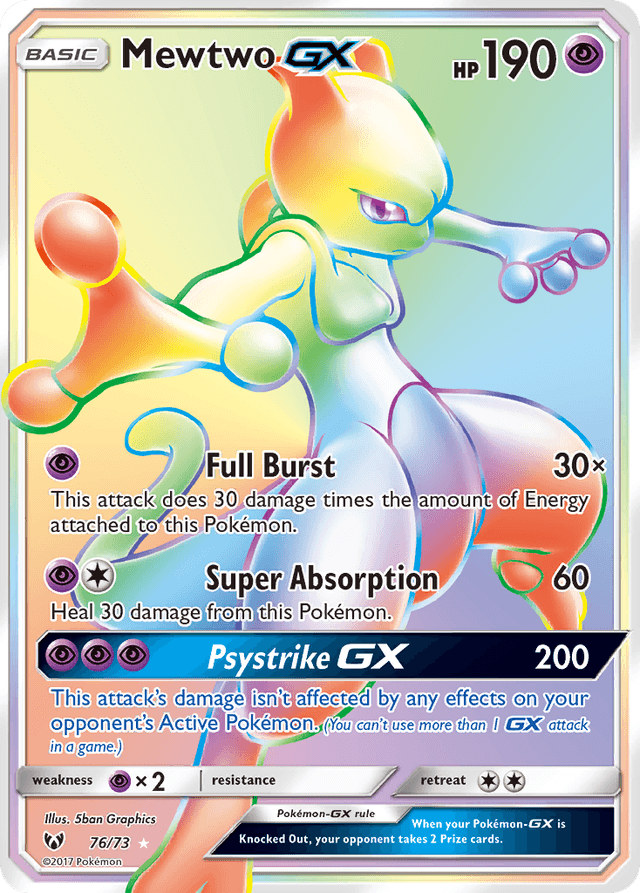 Carta Mewtwo-GX 76/73 do set Shining Legends — Pokémon TCG | Bynx