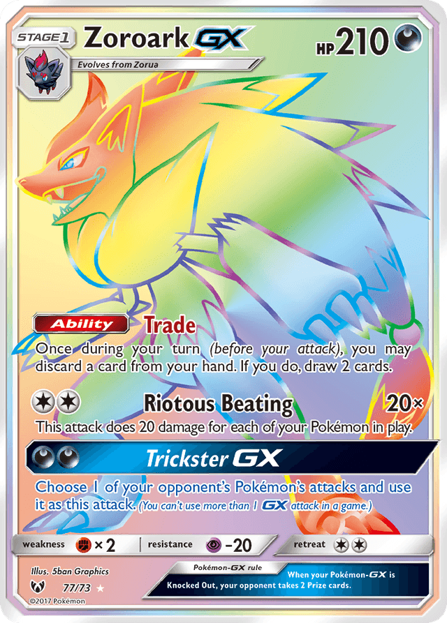 Carta Zoroark-GX 77/73 do set Shining Legends — Pokémon TCG | Bynx