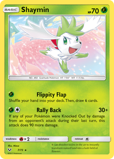 Carta Shaymin 7/73 do set Shining Legends — Pokémon TCG | Bynx