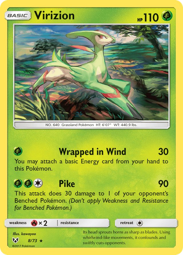 Carta Virizion 8/73 do set Shining Legends — Pokémon TCG | Bynx