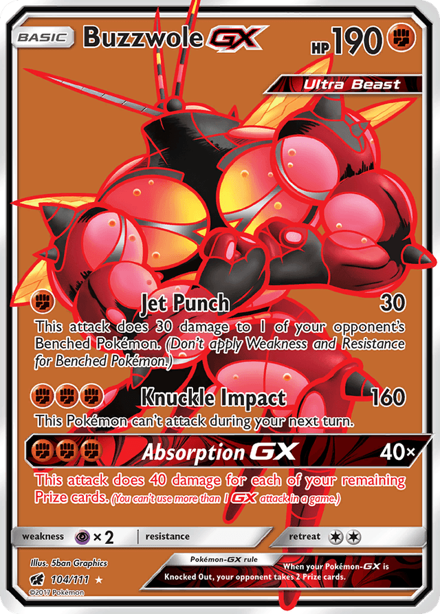 Carta Buzzwole-GX 104/111 do set Crimson Invasion — Pokémon TCG | Bynx