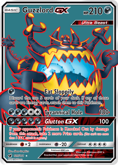 Carta Guzzlord-GX 105/111 do set Crimson Invasion — Pokémon TCG | Bynx