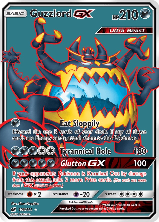 Carta Guzzlord-GX 105/111 do set Crimson Invasion — Pokémon TCG | Bynx