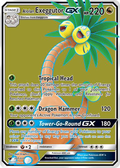 Carta Alolan Exeggutor-GX 107/111 do set Crimson Invasion — Pokémon TCG | Bynx