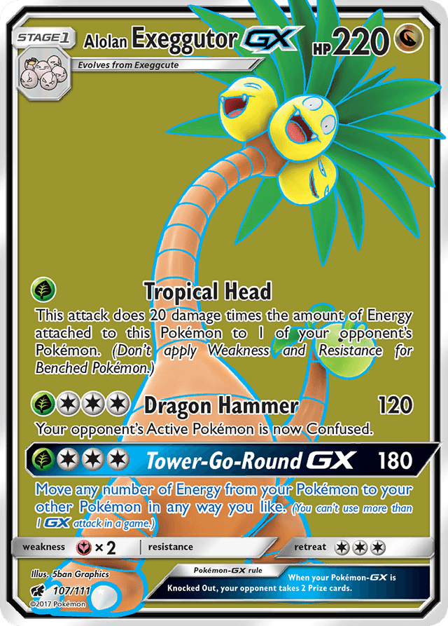 Carta Alolan Exeggutor-GX 107/111 do set Crimson Invasion — Pokémon TCG | Bynx