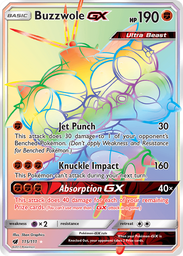 Carta Buzzwole-GX 115/111 do set Crimson Invasion — Pokémon TCG | Bynx