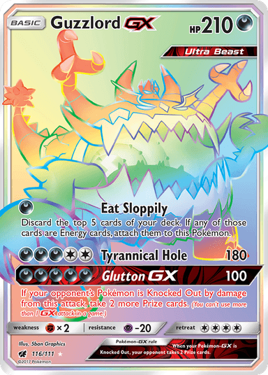 Carta Guzzlord-GX 116/111 do set Crimson Invasion — Pokémon TCG | Bynx