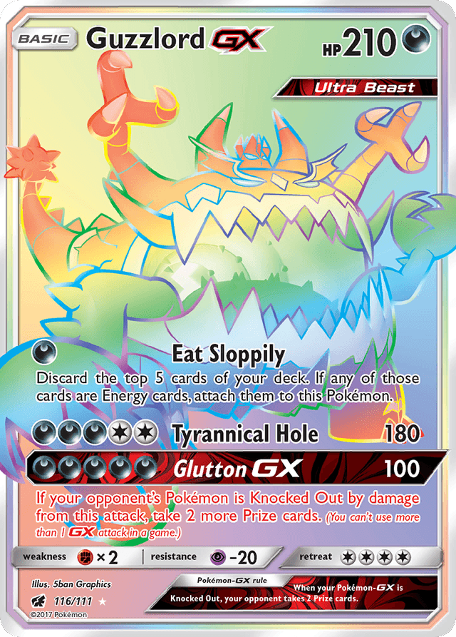 Carta Guzzlord-GX 116/111 do set Crimson Invasion — Pokémon TCG | Bynx