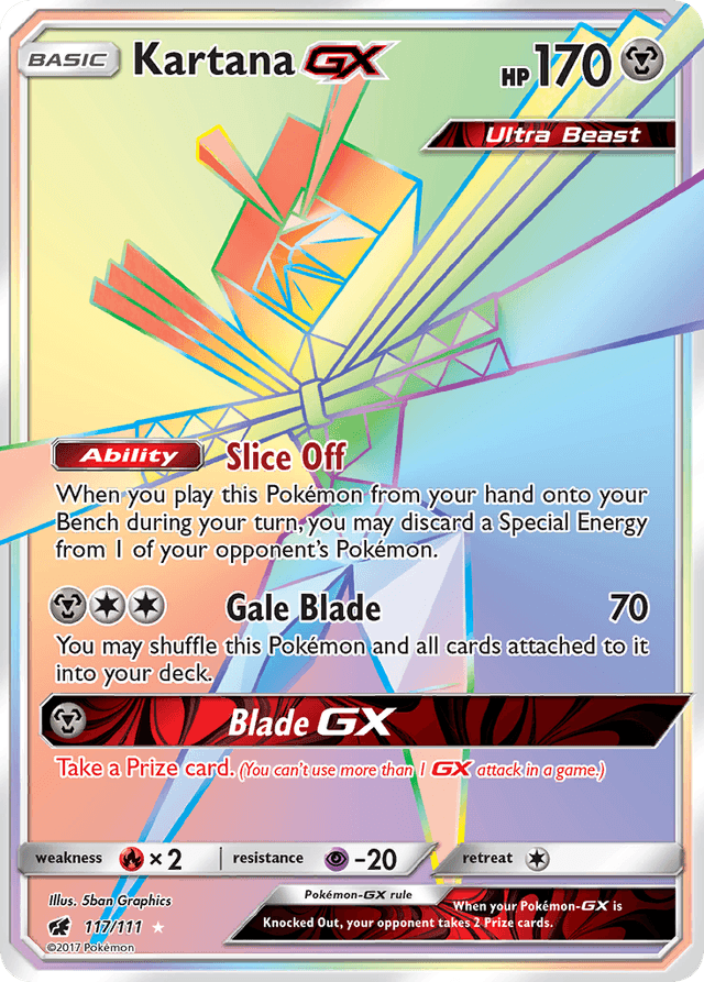 Carta Kartana-GX 117/111 do set Crimson Invasion — Pokémon TCG | Bynx