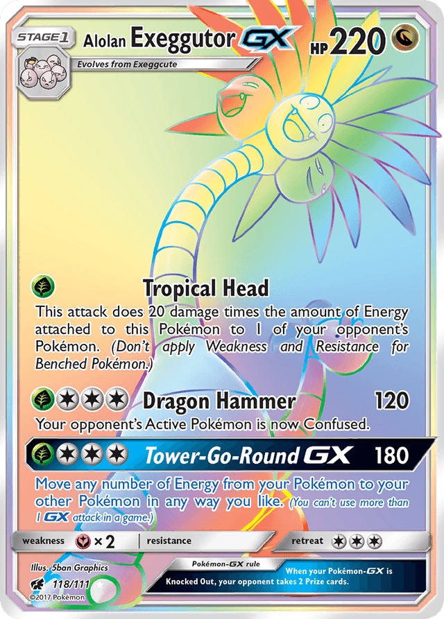 Carta Alolan Exeggutor-GX 118/111 do set Crimson Invasion — Pokémon TCG | Bynx