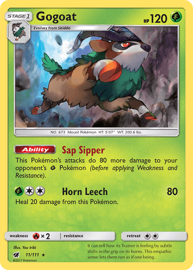 Carta Gogoat 11/111 do set Crimson Invasion — Pokémon TCG | Bynx