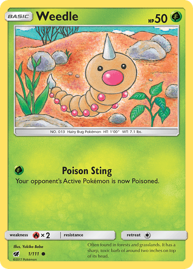 Carta Weedle 1/111 do set Crimson Invasion — Pokémon TCG | Bynx